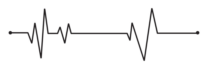Heart rate monitor line vector.  Heart rate pulse rhythm line  with editable stroke. isolated on white background. Vector  illustration. EPS 10