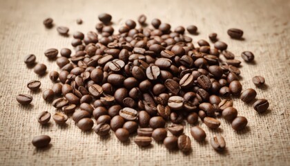 Fototapeta premium Macro Coffee Beans With Grain Texture Design