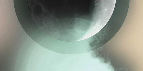 Abstract dark moon background with gradient and noise effect