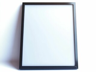 Minimal black frame against white backdrop, clean interior design inspiration, modern wall decor for stylish homes.