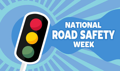 national road safety week with traffic lights