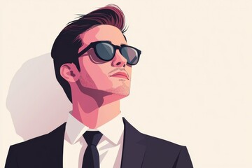 Conceptual flat business illustration on isolated white background