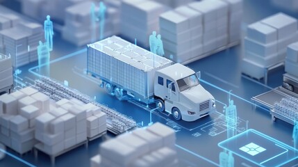 Efficient Medical Aid Logistics: Truck Delivering Medicine with Blue Cross in a Healthcare Setting