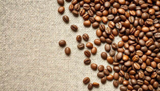 Java Coffee Beans On Textured Canvas