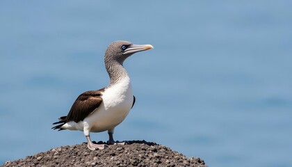Fototapeta premium A blue eyed birdA bird with a long beakA bird on the rockA gray bird on the
