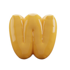 letter balloons alphabet realistic gold 3d rendering isolated on a transparent background
