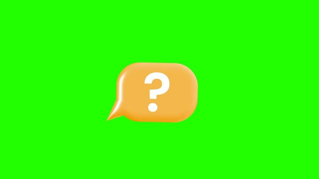 Speech balloon with question mark isolated on green background