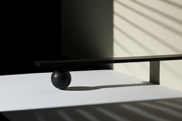 minimalist composition with geometric shapes and shadows