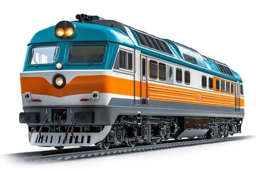 Obraz premium An lonely modern train on a white backdrop. Generative Ai