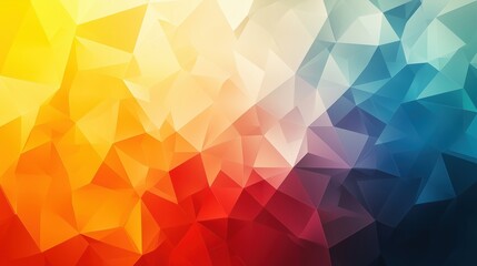 Obraz premium A colorful abstract background with a blue and red triangle. The background is made up of many different colored triangles