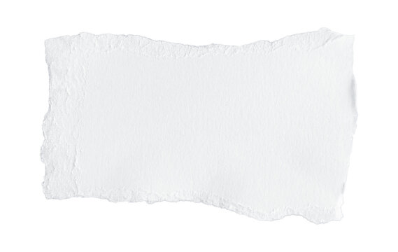 White ripped piece of paper isolated on transparent background PNG file