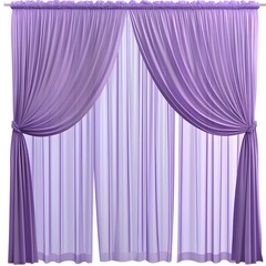 collection of purple curtain isolated on a white background as transparent png