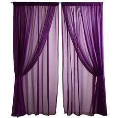 collection of purple curtain isolated on a white background as transparent png