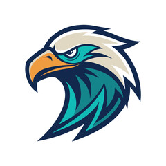 simple modern eagle head logo with clean lines and minimalist style and simple color pallete. eagle head logo