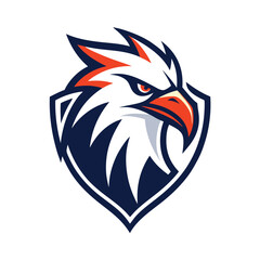 simple modern eagle head logo with clean lines and minimalist style and simple color pallete. eagle head logo