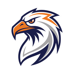 simple modern eagle head logo with clean lines and minimalist style and simple color pallete. eagle head logo