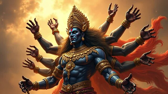 Ravana is the ten-headed king of Lanka in the Ramayana. He is a powerful antagonist, known for his intelligence and strength. Some see him as complex, while others see him as evil.