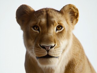 Obraz premium close-up portrait of a lioness with striking eyes and a calm expression