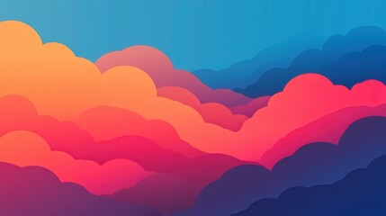 Futuristic Abstract Cloud Formations in Vibrant Colors