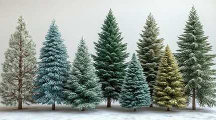 Obraz premium Snow Covered Evergreen Trees In Winter Scene