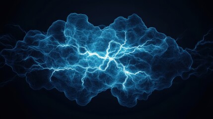 Dynamic Abstract Lightning Patterns in Blue