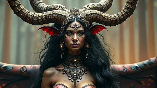 Lamashtu is a demoness who preys on infants and pregnant women, often depicted as a malevolent force of disease and harm.