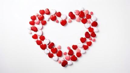 Obraz premium colorful heart shape made of decorative hearts for celebrations and romantic occasions