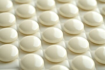 smooth white circular tiles arranged in a grid pattern