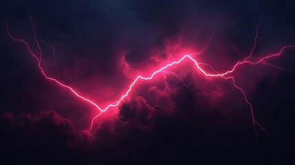 Dramatic Lightning Strike in Dark Sky