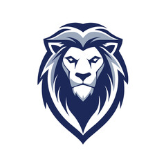 simple modern lion head logo with clean lines and minimalist style and simple color pallete. lion head logo