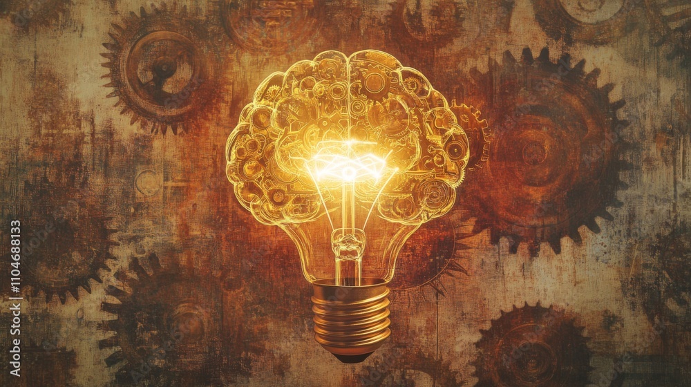 Aufkleber light bulb shaped brain symbolizing innovation and creativity concepts