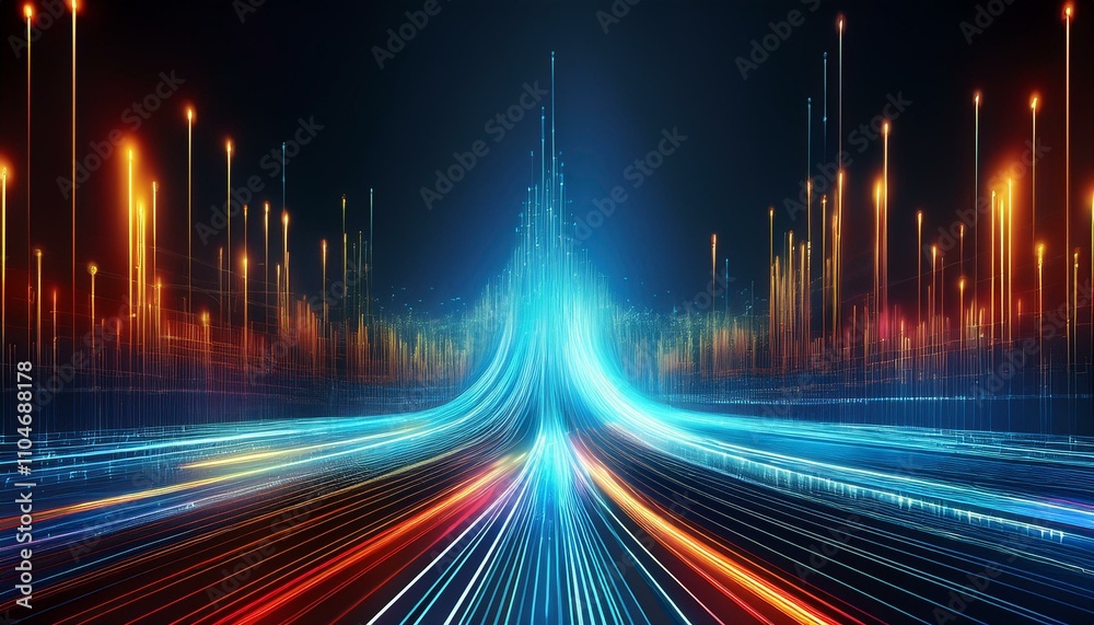 Poster data connection speed lines technology abstract background