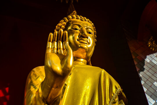 Golden Buddha statue, Symbols of Buddhism, South East Asia