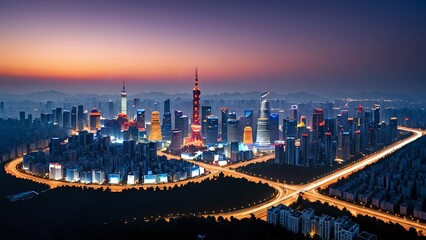 Fototapeta premium night city skyline