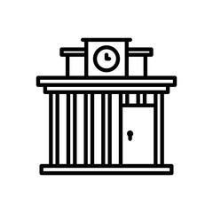prison icon vector, line style icon