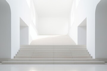 modern minimalist staircase in a bright open space