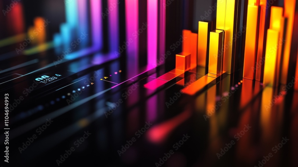 Leinwandbilder colorful abstract data visualization with bright bars and patterns