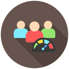 Performance rounded flat color icon, use for UI, UX, app and web development, digital or print. for industry, education, business, financial, Human Resources theme.