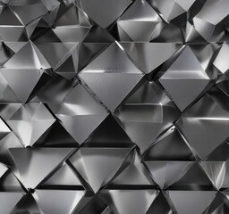 Fototapeta premium Diamond-shaped stainless steel metal sheet with black accents, metallic, facade, modern