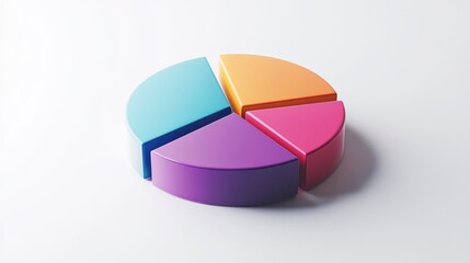Obraz premium Colorful Pie Chart Segment Displaying Data Visualization Concept