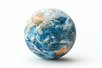 Excellent quality of the planet Earth isolated on a white backdrop. Generative Ai