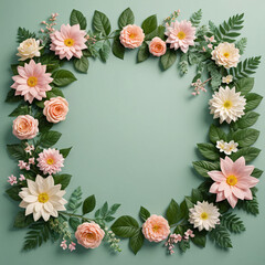 Obraz premium frame with flowers