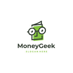 Money Geek Logo Design Icon Template