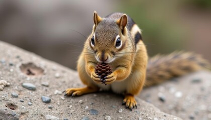  Delightful Squirrel Enjoying a Pinecone