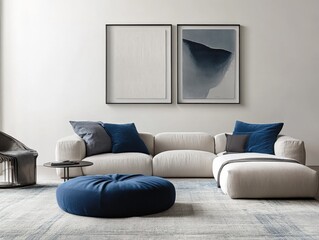 modern living room with cozy furniture and minimalist decor