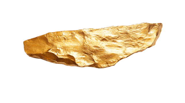 Melted Gold Dripping on Transparent Background Cutout