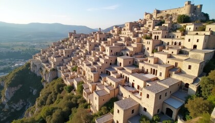 Obraz premium Enchanting village nestled amidst natures embrace