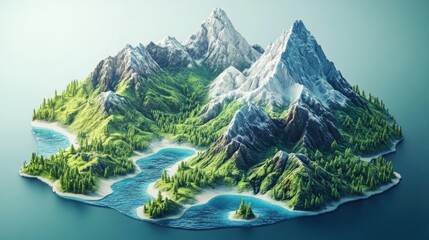 3D Isometric Tourism Map: Planning and Development of Scenic Routes