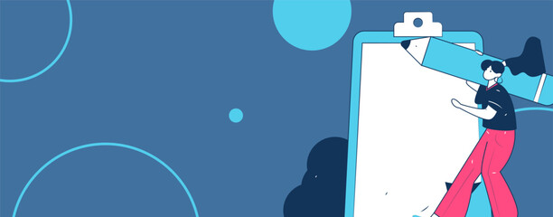 Invite friends to conduct questionnaire flat vector concept operation hand drawn illustration
