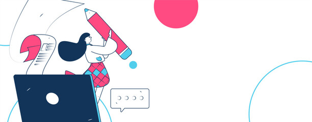 Invite friends to conduct questionnaire flat vector concept operation hand drawn illustration
